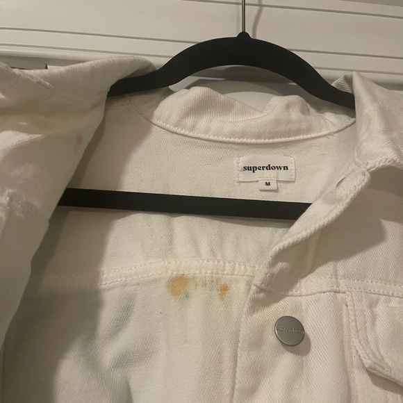 Superdown Raya White Rhinestone Fringe Jacket, size Medium. - Picture 7 of 7